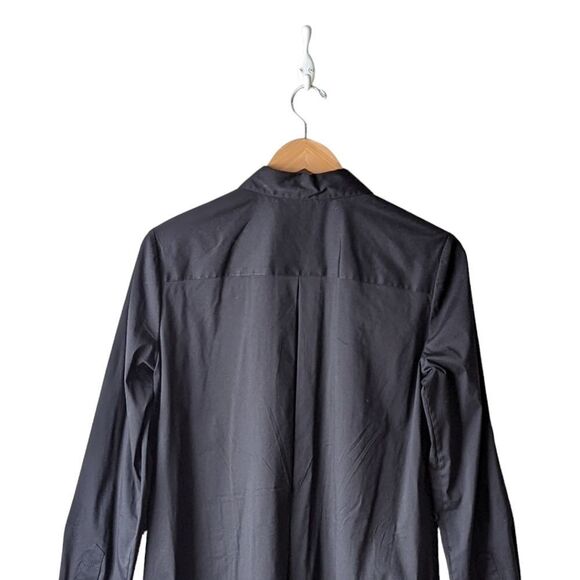 Lafayette 148 Midi Shirt Dress Button Front sz 8 in Black - Picture 4 of 15